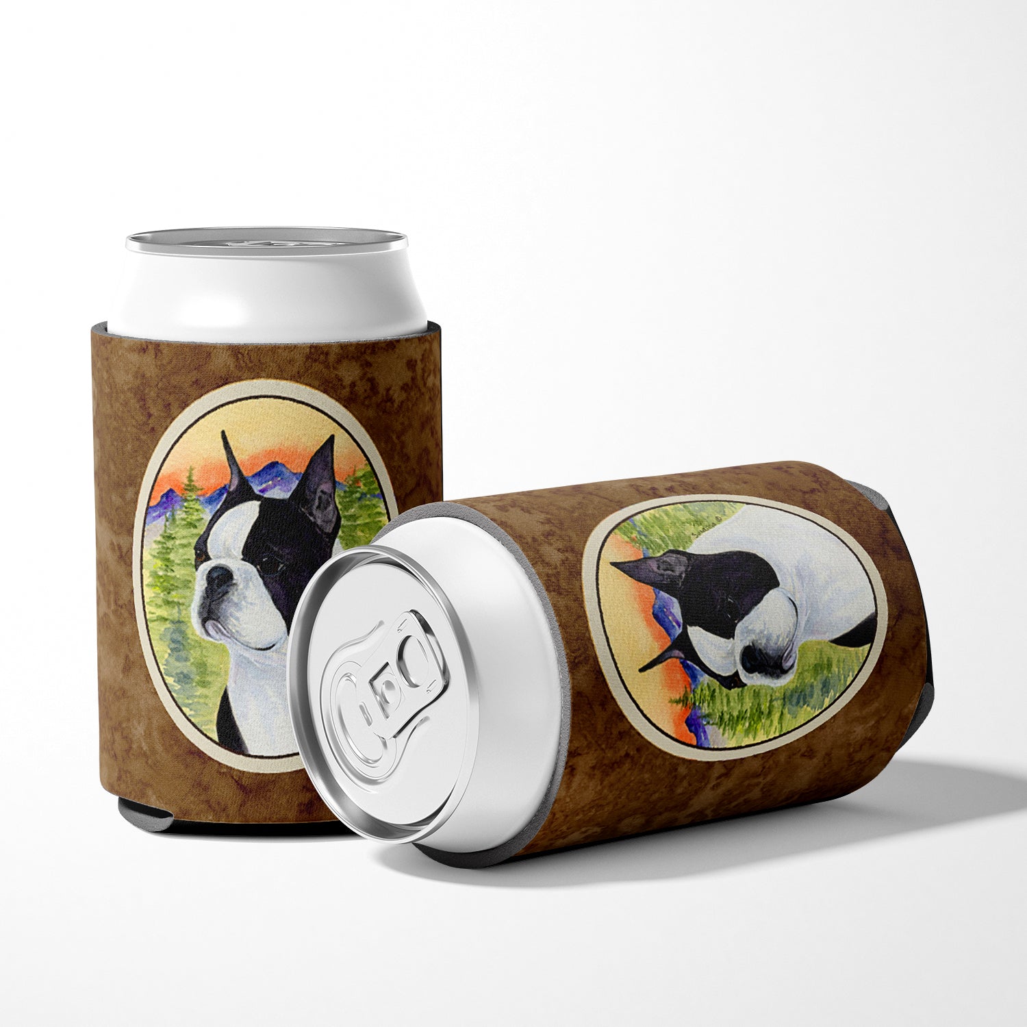 Boston Terrier Can or Bottle Hugger Cooler Sleeve for Standard 12 oz Cans, Insulated Foam Beer & Soda Can Hugger Reusable