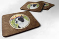 Boston Terrier Foam Coasters Set of 4 Cup Coasters for Indoor Outdoor, Tabletop Protection, Anti Slip, Mouse pad Material