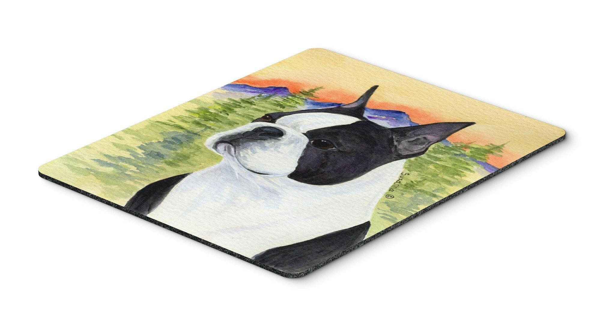 Boston Terrier Mouse Pad, Heat Resistant Trivet Hot Pad , Non Slip Rubber Desk Mat, Kitchen Counter Protector, Home Office Decor Gift
