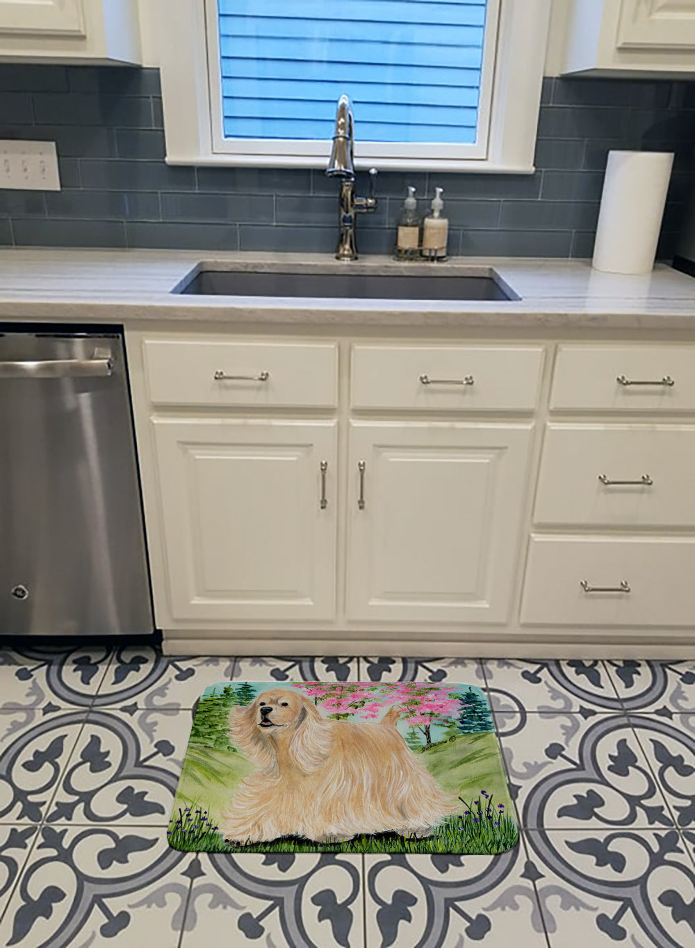 Cocker Spaniel Memory Foam Kitchen Mat Machine Washable Anti-Fatigue Cushion Comfort Bath or Kitchen Rug