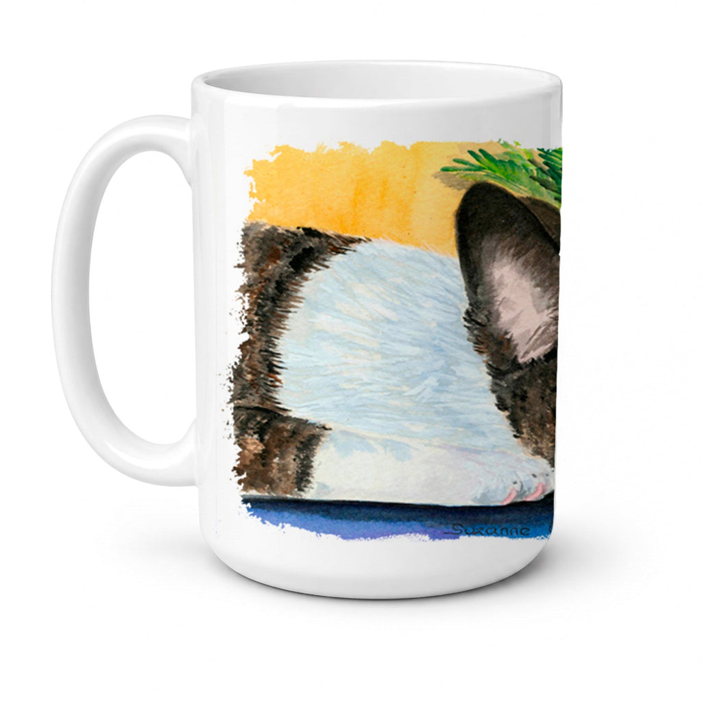 Corgi Ceramic Coffee Mug 15 oz Decorative Large C Handle Mug Cup for Tea, Cocoa Hot Chocolate