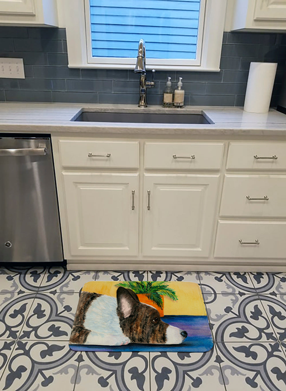 Corgi Memory Foam Kitchen Mat Machine Washable Anti-Fatigue Cushion Comfort Bath or Kitchen Rug