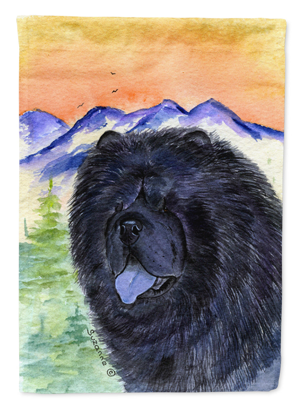 Chow Chow House Flag 28x40 Porch Sleeve Pole Decorative Outside Yard Banner Artwork Wall Hanging, Polyester
