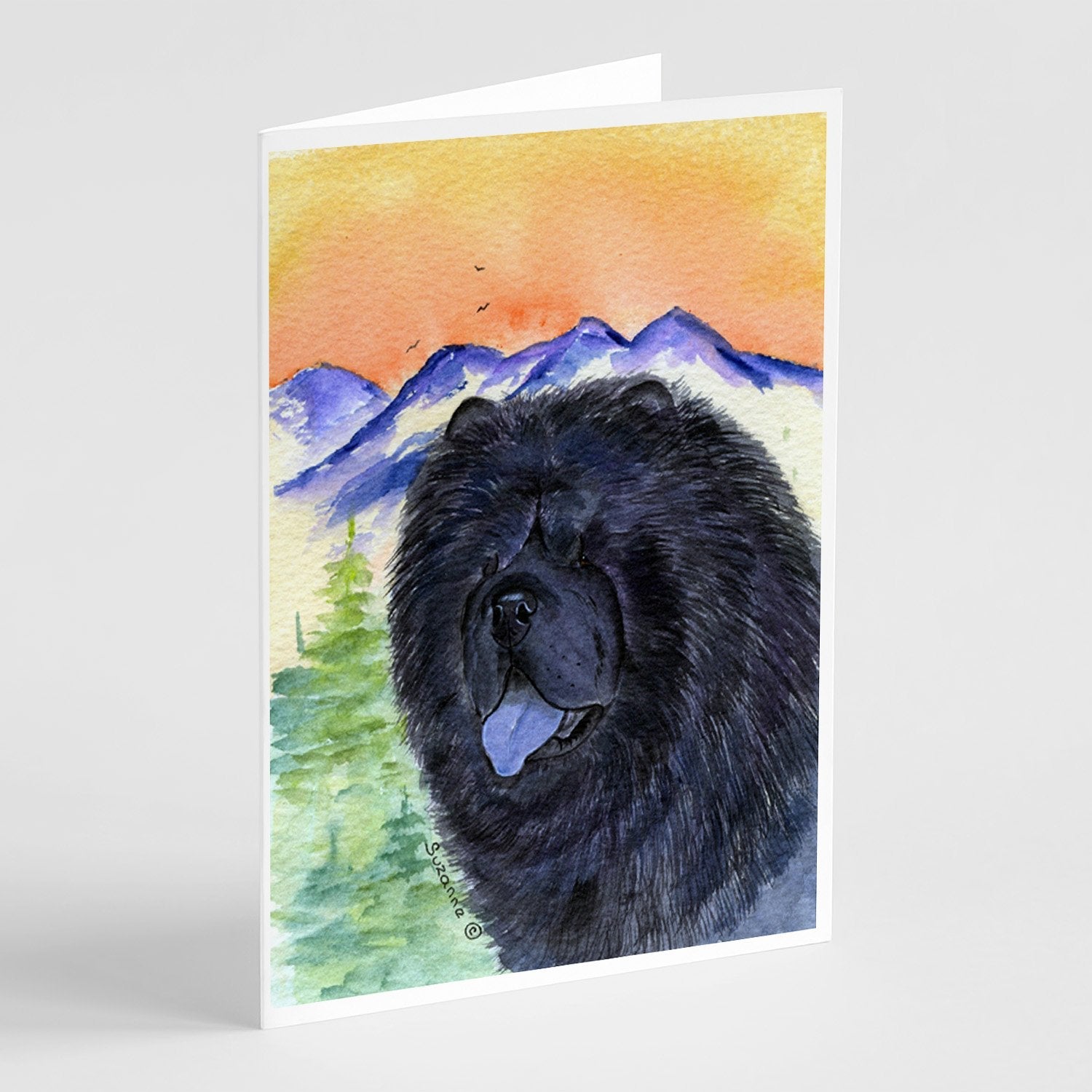 Chow Chow Greeting Cards Pack of 8 Blank Cards with Envelopes Whimsical A7 Size 5x7
