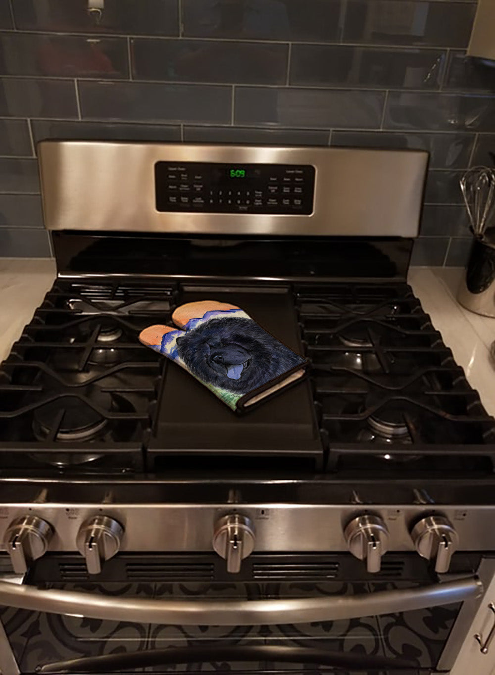 Chow Chow Oven Mitt Heat Resistant Thick Oven Mitt for Hot Pans and Oven, Kitchen Mitt Protect Hands, Cooking Baking Glove