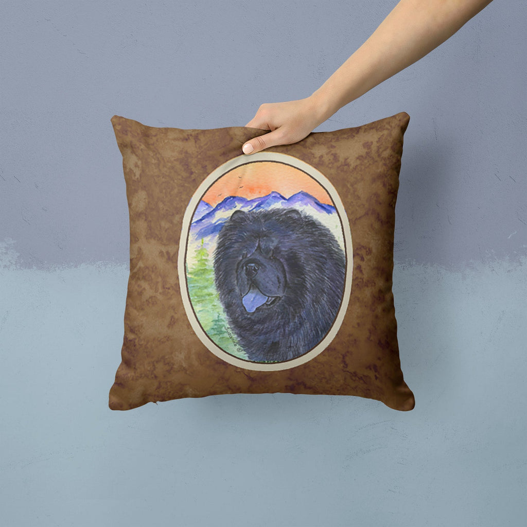 Chow Chow Decorative Throw Pillow 14x14 Indoor Outdoor Accent Cushion, Fabric Cover with Insert for Sofa, Bed, Porch & Living Room