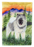 Keeshond House Flag 28x40 Porch Sleeve Pole Decorative Outside Yard Banner Artwork Wall Hanging, Polyester