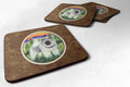Keeshond Foam Coasters Set of 4 Cup Coasters for Indoor Outdoor, Tabletop Protection, Anti Slip, Mouse pad Material