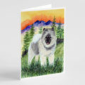 Keeshond Greeting Cards Pack of 8 Blank Cards with Envelopes Whimsical A7 Size 5x7