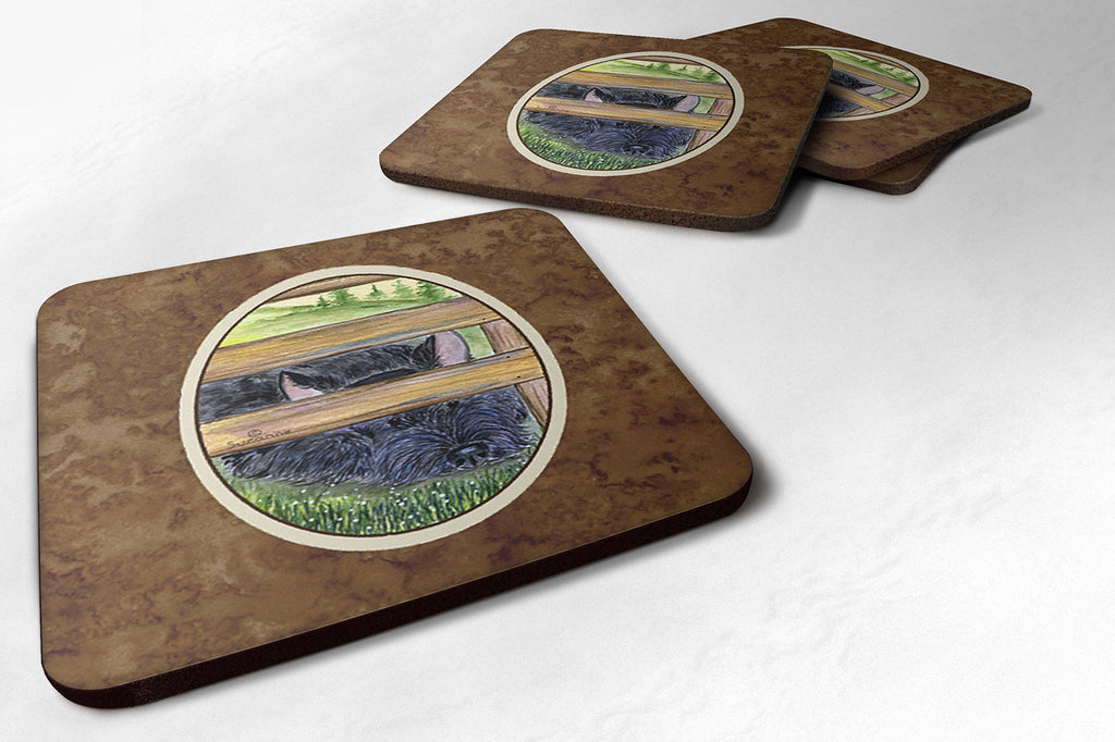 Scottish Terrier Foam Coasters Set of 4 Cup Coasters for Indoor Outdoor, Tabletop Protection, Anti Slip, Mouse pad Material