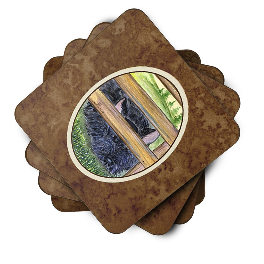 Scottish Terrier Foam Coasters Set of 4 Cup Coasters for Indoor Outdoor, Tabletop Protection, Anti Slip, Mouse pad Material