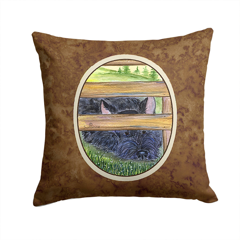 Scottish Terrier Decorative Throw Pillow 14x14 Indoor Outdoor Accent Cushion, Fabric Cover with Insert for Sofa, Bed, Porch & Living Room