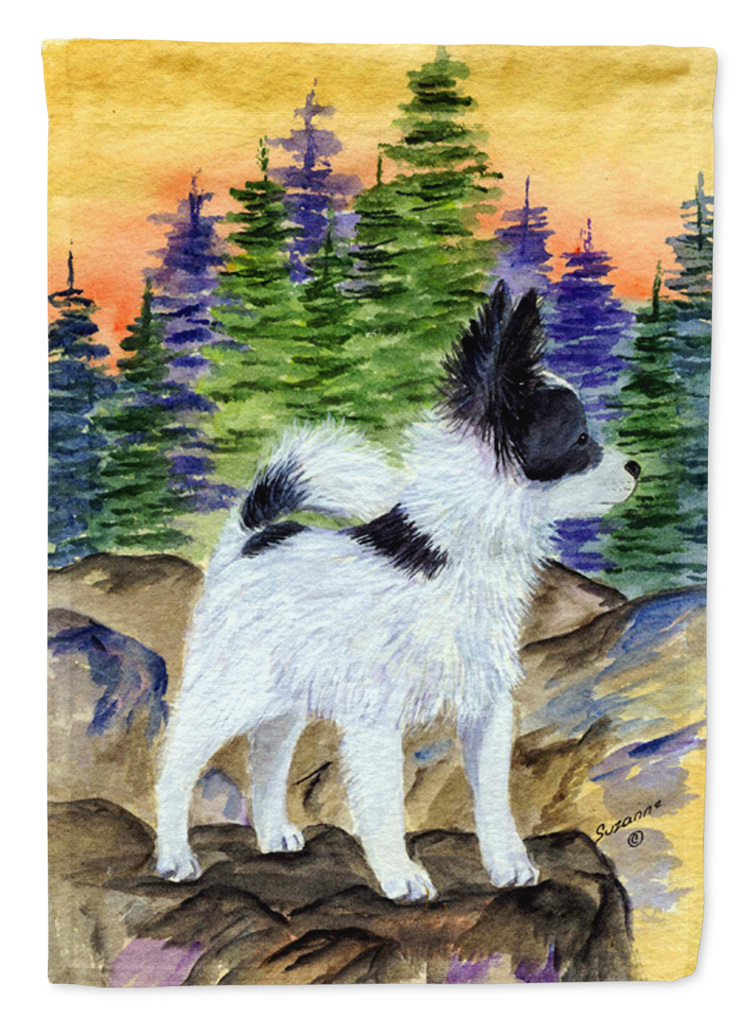 Papillon House Flag 28x40 Porch Sleeve Pole Decorative Outside Yard Banner Artwork Wall Hanging, Polyester