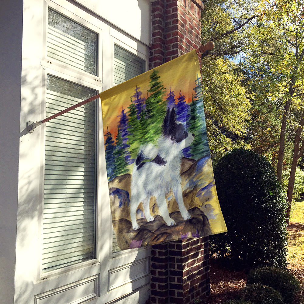 Papillon House Flag 28x40 Porch Sleeve Pole Decorative Outside Yard Banner Artwork Wall Hanging, Polyester