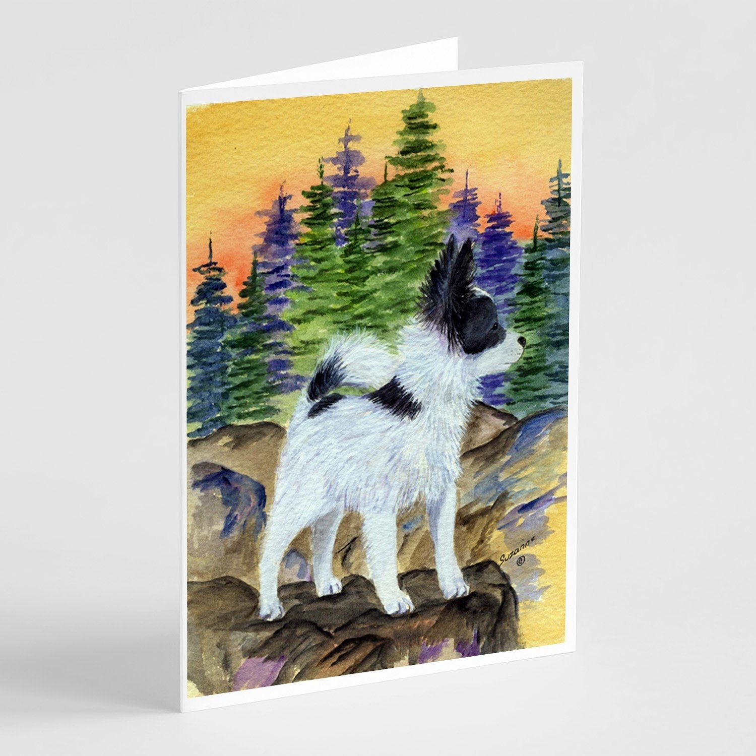 Papillon Greeting Cards Pack of 8 Blank Cards with Envelopes Whimsical A7 Size 5x7