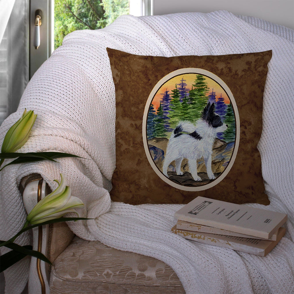 Papillon Decorative Throw Pillow 14x14 Indoor Outdoor Accent Cushion, Fabric Cover with Insert for Sofa, Bed, Porch & Living Room