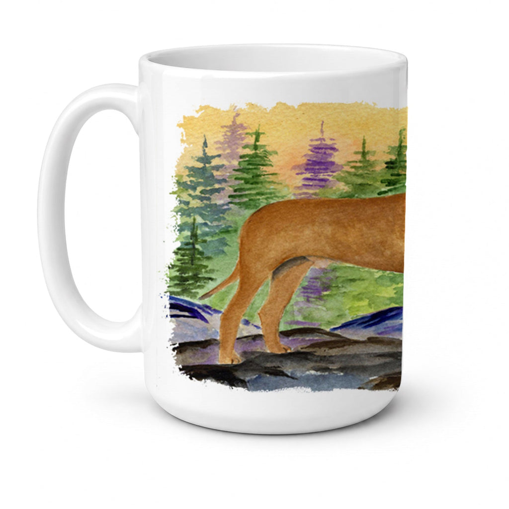 Tosa Inu Ceramic Coffee Mug 15 oz Decorative Large C Handle Mug Cup for Tea, Cocoa Hot Chocolate