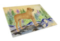 Tosa Inu Cutting Board Tempered Glass Kitchen Cutting Surface, Heat Resistant Chopping, Non-Slip Feet, Food Prep & Serving