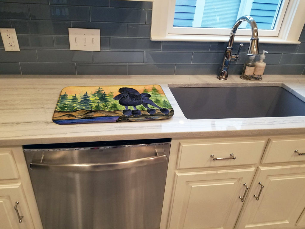 Poodle Dish Drying Mat Absorbent Dish Drying Mat Pad for Kitchen Counter Dish Drainer Mat for Countertop, 14 x 21", Multicolor