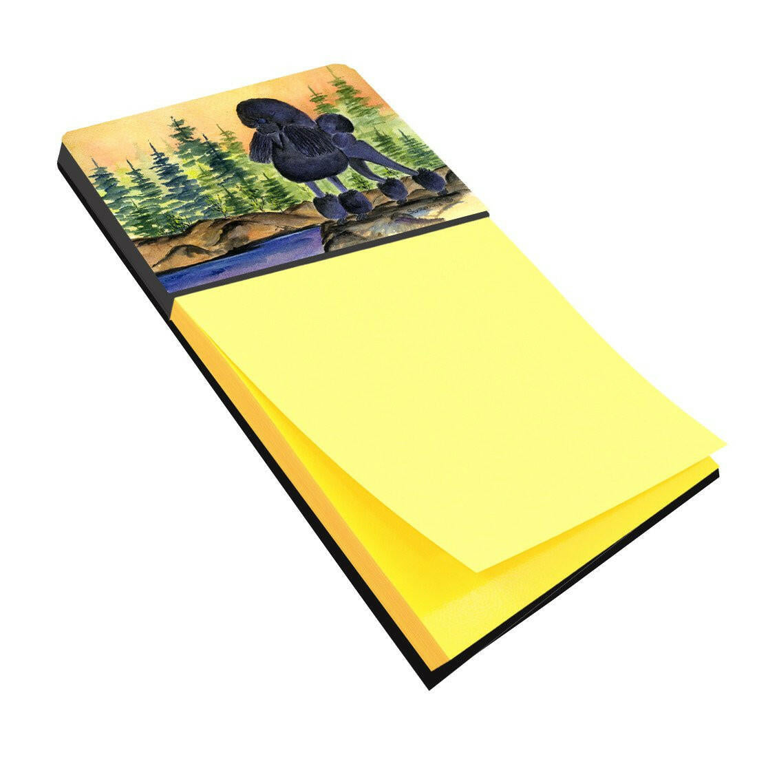 Poodle Watercolor Sticky Note Holder Refillable Dispenser Desk Accessory 3x3 Pad Gift