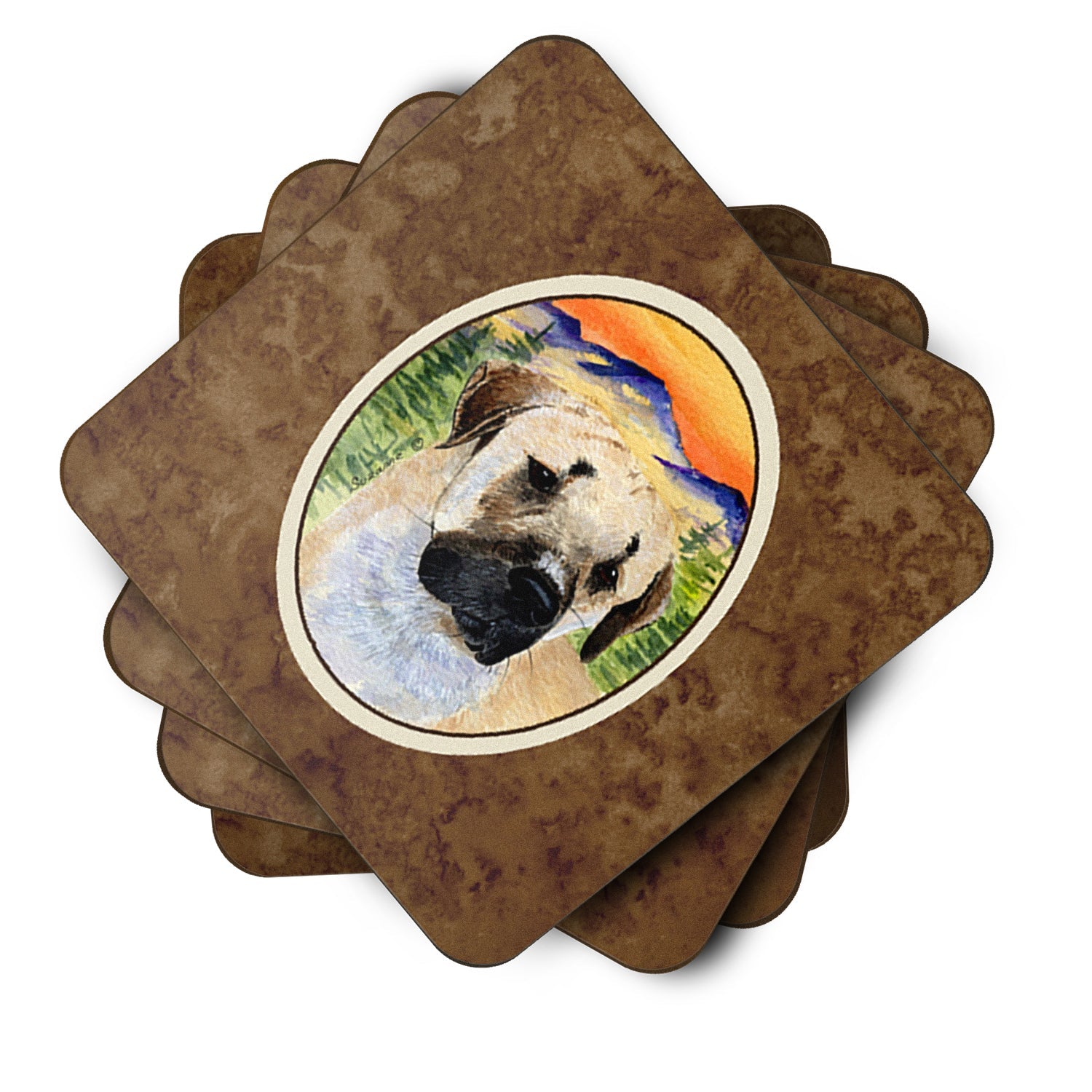 Anatolian Shepherd Foam Coasters Set of 4 Cup Coasters for Indoor Outdoor, Tabletop Protection, Anti Slip, Mouse pad Material