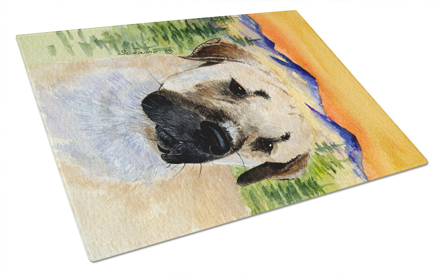 Anatolian Shepherd Cutting Board Tempered Glass Kitchen Cutting Surface, Heat Resistant Chopping, Non-Slip Feet, Food Prep & Serving