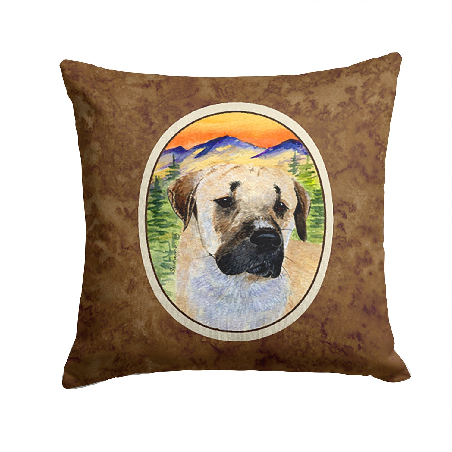 Anatolian Shepherd Decorative Throw Pillow 14x14 Indoor Outdoor Accent Cushion, Fabric Cover with Insert for Sofa, Bed, Porch & Living Room