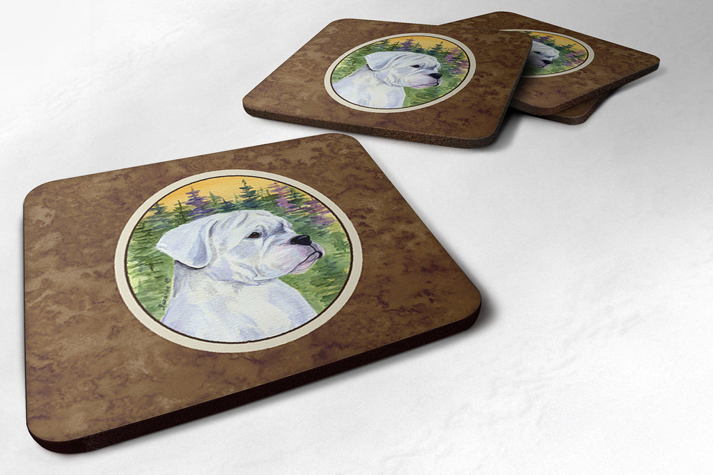 Boxer Foam Coasters Set of 4 Cup Coasters for Indoor Outdoor, Tabletop Protection, Anti Slip, Mouse pad Material