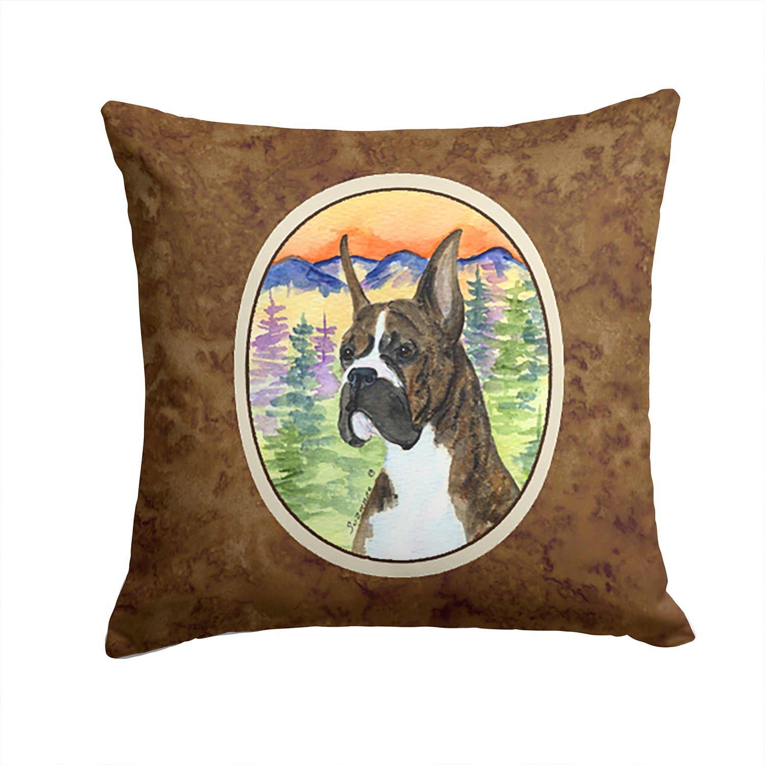 Boxer Decorative Throw Pillow 14x14 Indoor Outdoor Accent Cushion, Fabric Cover with Insert for Sofa, Bed, Porch & Living Room