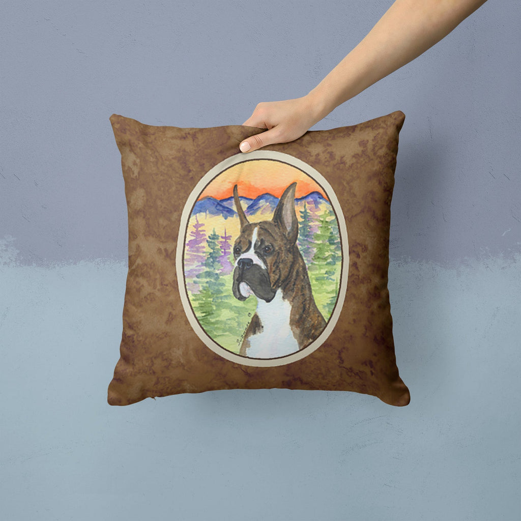 Boxer Decorative Throw Pillow 14x14 Indoor Outdoor Accent Cushion, Fabric Cover with Insert for Sofa, Bed, Porch & Living Room