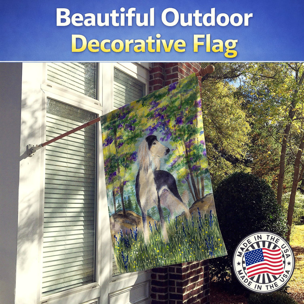Saluki House Flag 28x40 Porch Sleeve Pole Decorative Outside Yard Banner Artwork Wall Hanging, Polyester