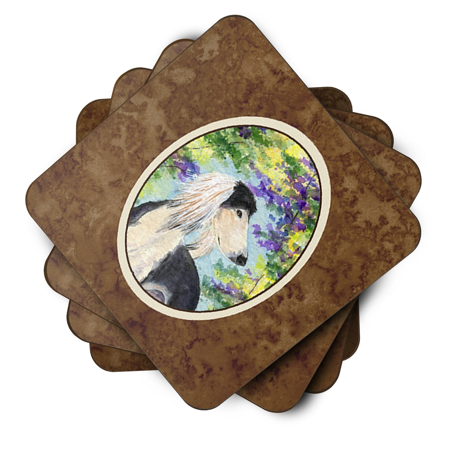 Saluki Foam Coasters Set of 4 Cup Coasters for Indoor Outdoor, Tabletop Protection, Anti Slip, Mouse pad Material