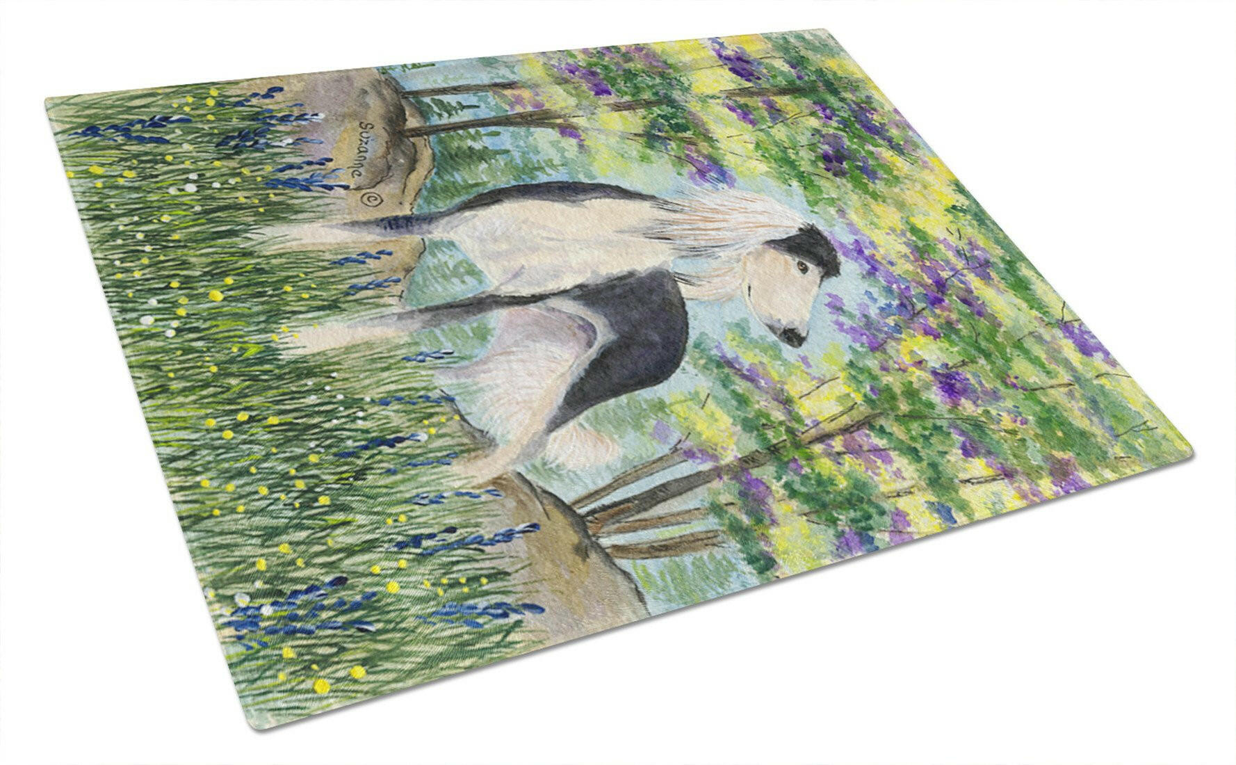Saluki Cutting Board Tempered Glass Kitchen Cutting Surface, Heat Resistant Chopping, Non-Slip Feet, Food Prep & Serving
