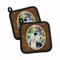 Saluki Pot Holder Set of 2 Heat Resistant Quilted Hot Pads 7.5 x 7.5 Inch, Insulated Kitchen Trivets for Cooking & Baking