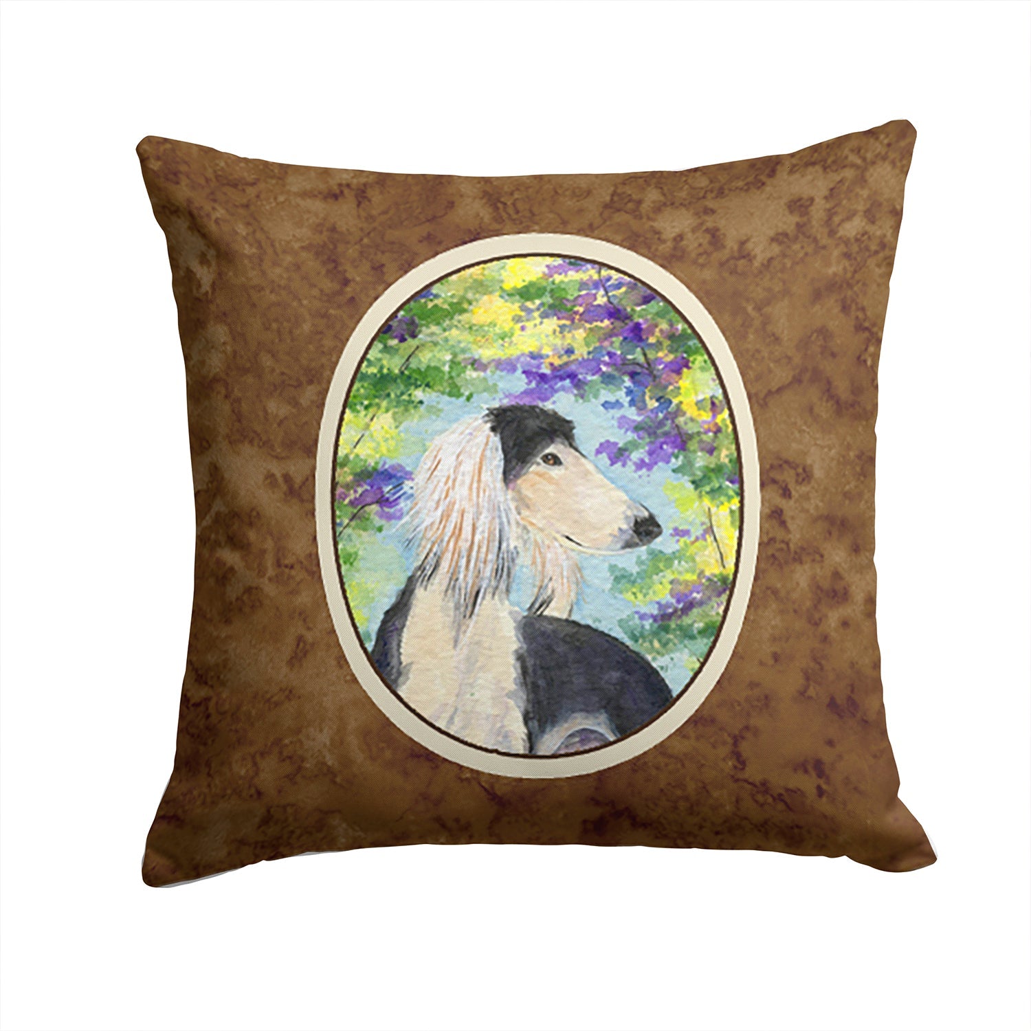 Saluki Decorative Throw Pillow 14x14 Indoor Outdoor Accent Cushion, Fabric Cover with Insert for Sofa, Bed, Porch & Living Room