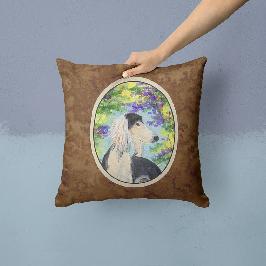 Saluki Decorative Throw Pillow 14x14 Indoor Outdoor Accent Cushion, Fabric Cover with Insert for Sofa, Bed, Porch & Living Room