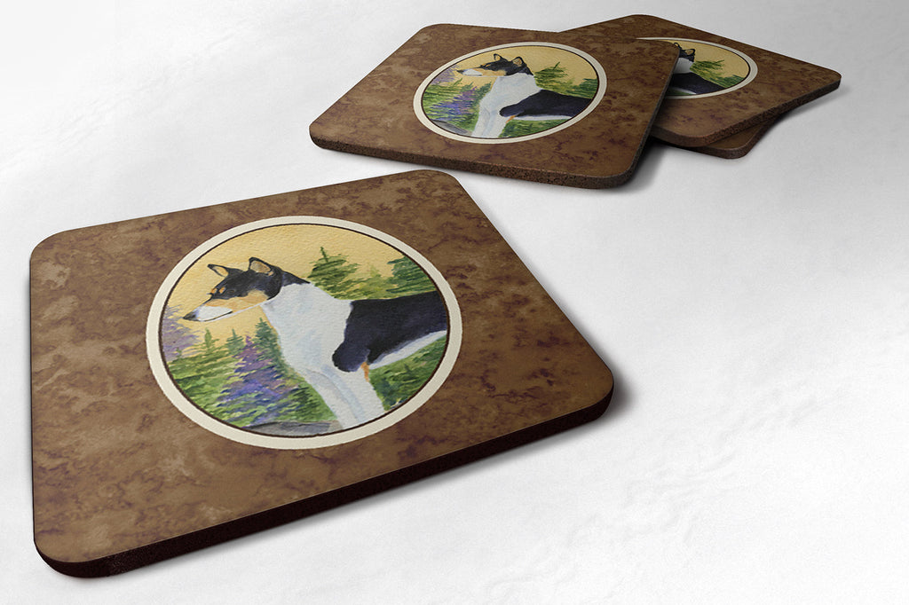 Basenji Foam Coasters Set of 4 Cup Coasters for Indoor Outdoor, Tabletop Protection, Anti Slip, Mouse pad Material