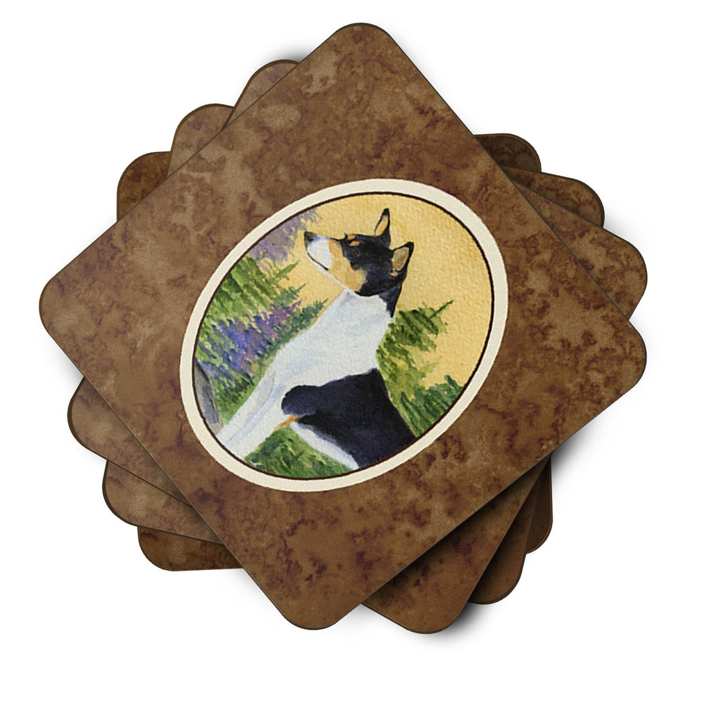Basenji Foam Coasters Set of 4 Cup Coasters for Indoor Outdoor, Tabletop Protection, Anti Slip, Mouse pad Material