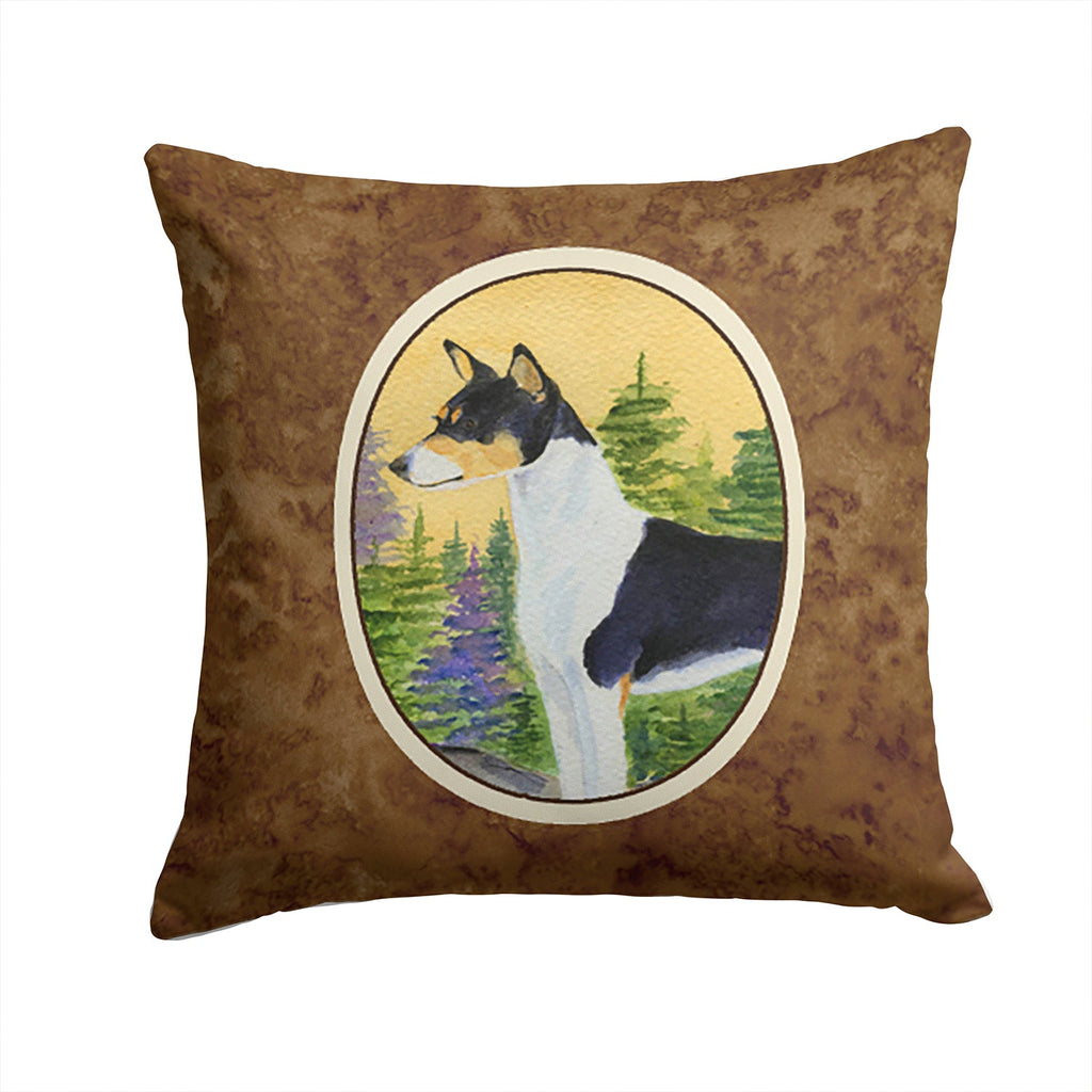 Basenji Decorative Throw Pillow 14x14 Indoor Outdoor Accent Cushion, Fabric Cover with Insert for Sofa, Bed, Porch & Living Room