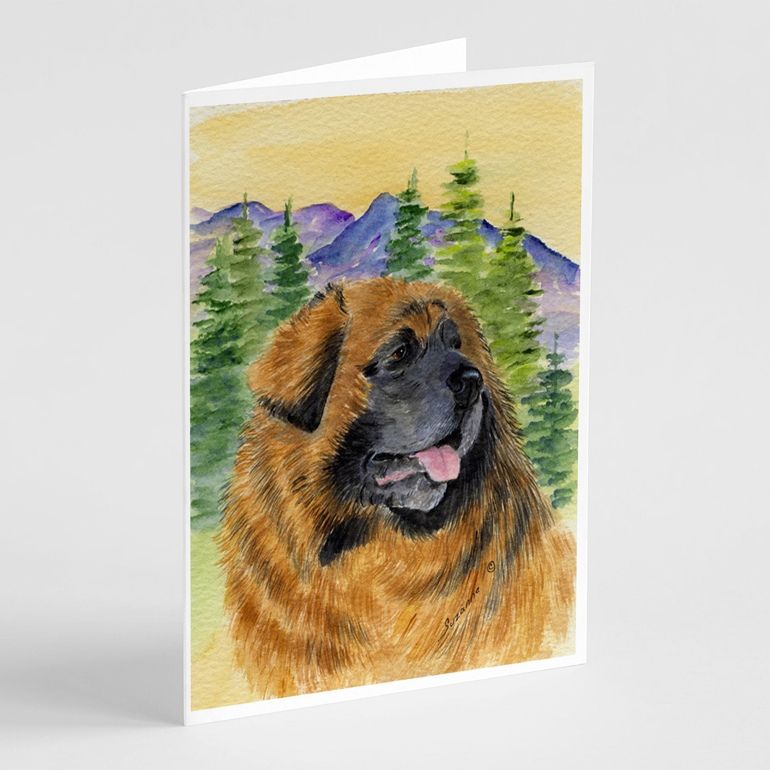 Leonberger Greeting Cards Pack of 8 Blank Cards with Envelopes Whimsical A7 Size 5x7