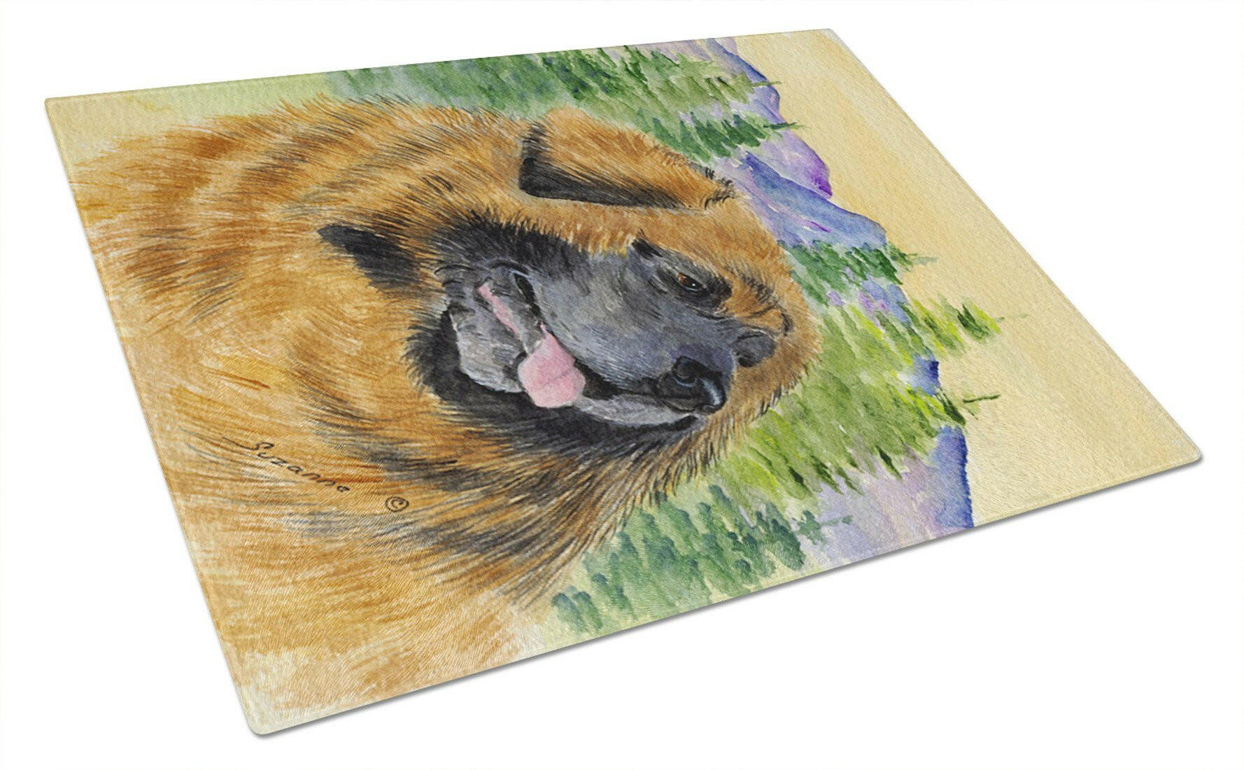 Leonberger Cutting Board Tempered Glass Kitchen Cutting Surface, Heat Resistant Chopping, Non-Slip Feet, Food Prep & Serving