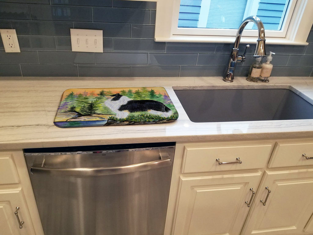 Collie Dish Drying Mat Absorbent Dish Drying Mat Pad for Kitchen Counter Dish Drainer Mat for Countertop, 14 x 21", Multicolor
