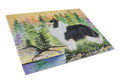 Collie Cutting Board Tempered Glass Kitchen Cutting Surface, Heat Resistant Chopping, Non-Slip Feet, Food Prep & Serving