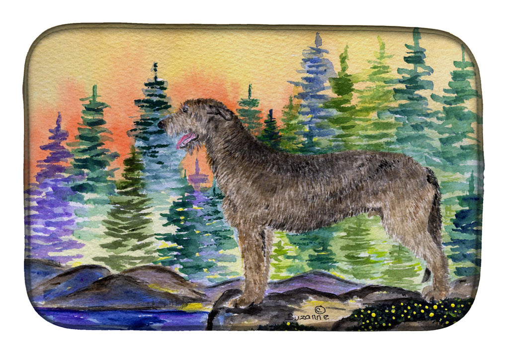 Irish Wolfhound Dish Drying Mat Absorbent Dish Drying Mat Pad for Kitchen Counter Dish Drainer Mat for Countertop, 14 x 21", Multicolor