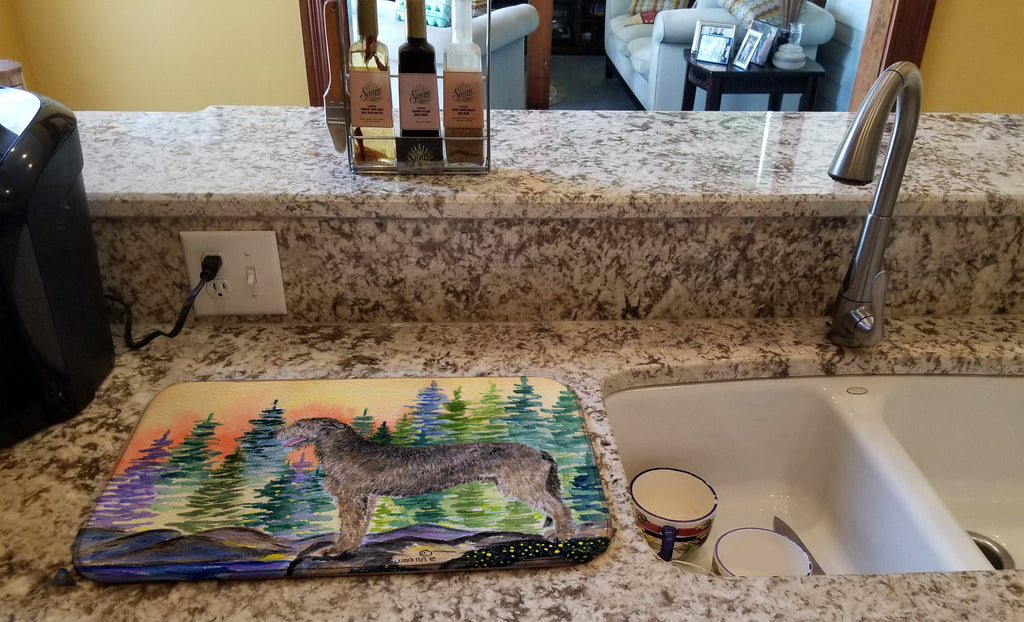 Irish Wolfhound Dish Drying Mat Absorbent Dish Drying Mat Pad for Kitchen Counter Dish Drainer Mat for Countertop, 14 x 21", Multicolor