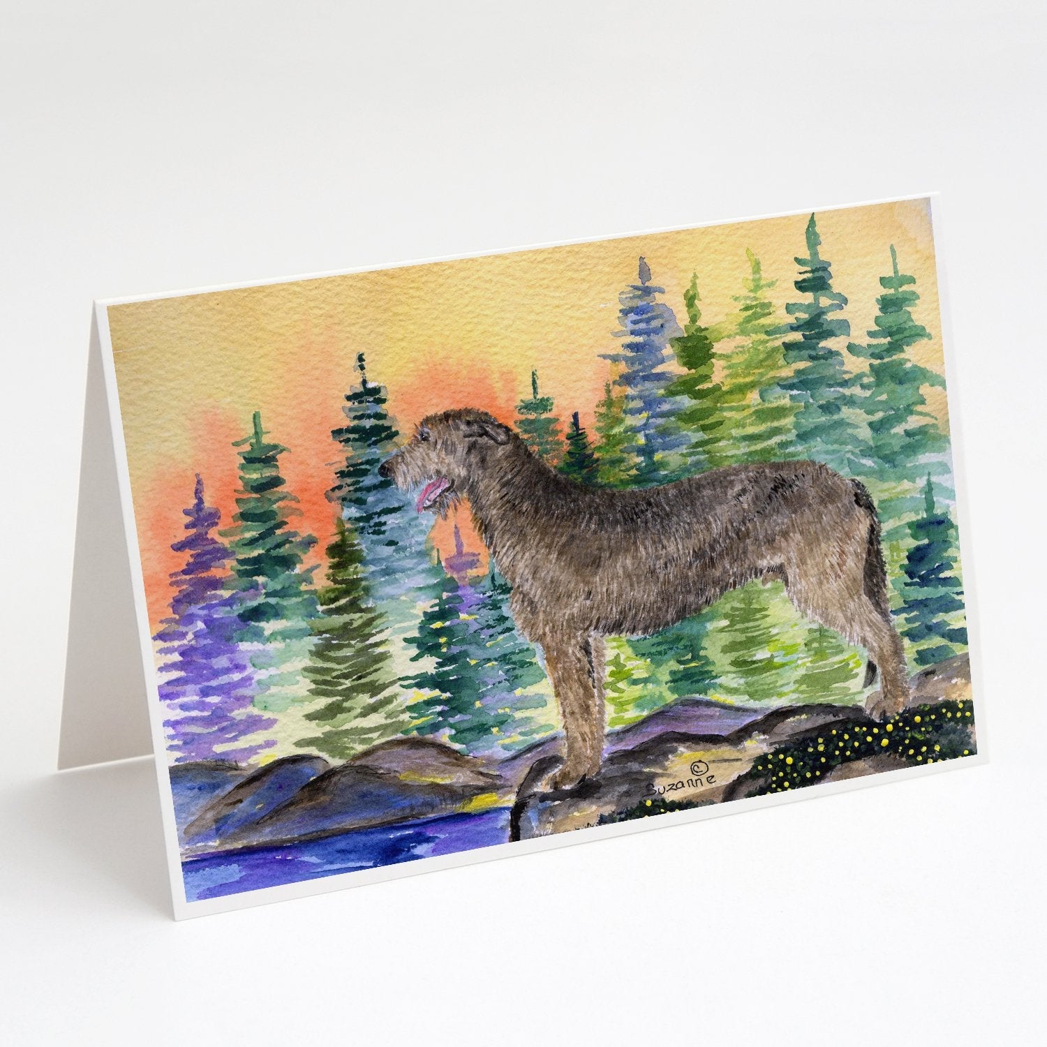 Irish Wolfhound Greeting Cards Pack of 8 Blank Cards with Envelopes Whimsical A7 Size 5x7
