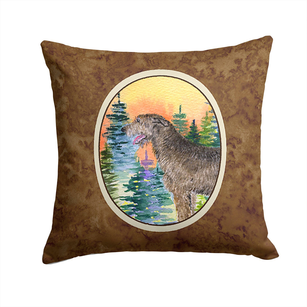 Irish Wolfhound Decorative Throw Pillow 14x14 Indoor Outdoor Accent Cushion, Fabric Cover with Insert for Sofa, Bed, Porch & Living Room