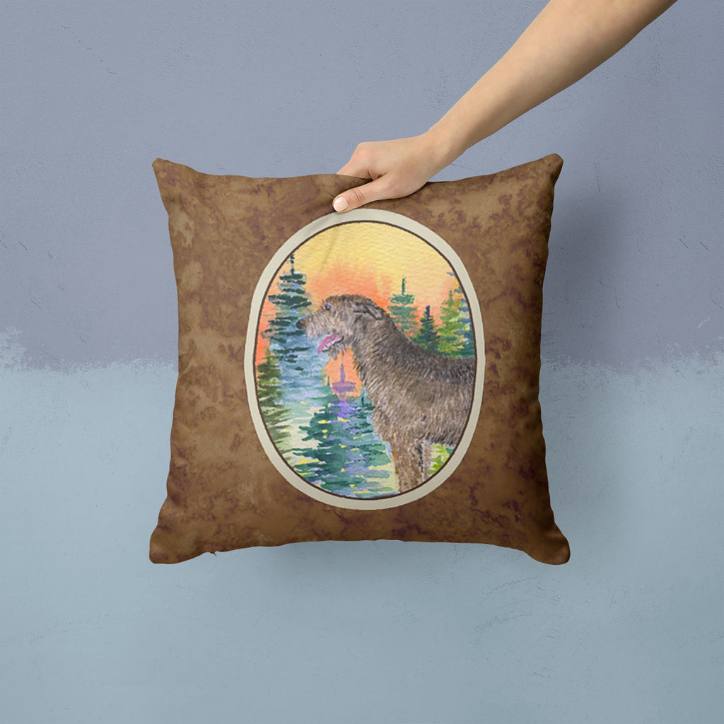 Irish Wolfhound Decorative Throw Pillow 14x14 Indoor Outdoor Accent Cushion, Fabric Cover with Insert for Sofa, Bed, Porch & Living Room