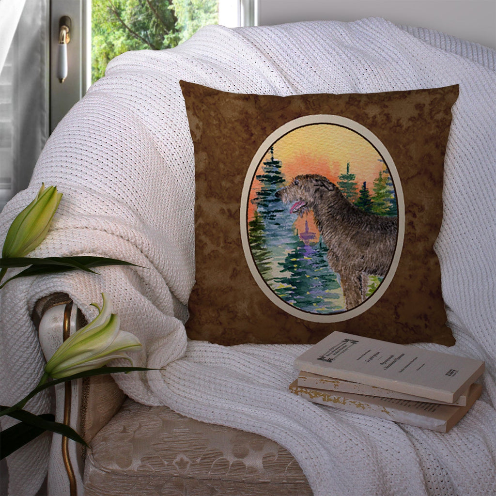 Irish Wolfhound Decorative Throw Pillow 14x14 Indoor Outdoor Accent Cushion, Fabric Cover with Insert for Sofa, Bed, Porch & Living Room