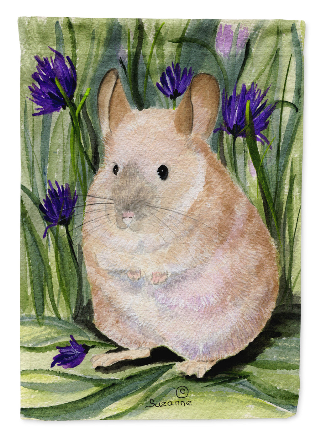 Chinchilla House Flag 28x40 Porch Sleeve Pole Decorative Outside Yard Banner Artwork Wall Hanging, Polyester